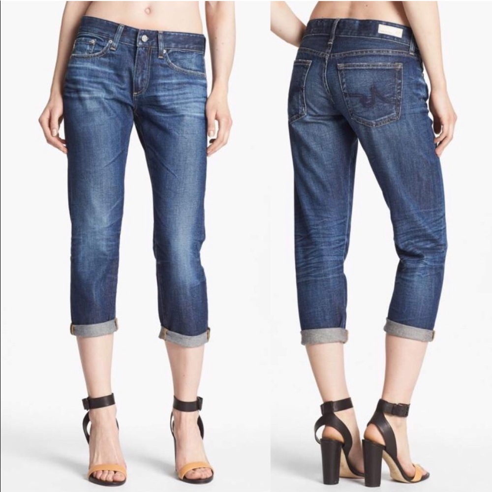 AG Piper slouchy slim crop jeans five year blue 31